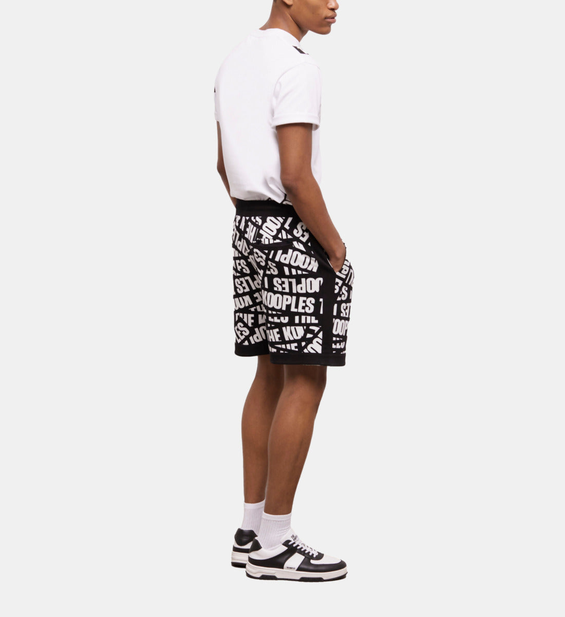 Shorts With Tape Logo | Men | Black x White