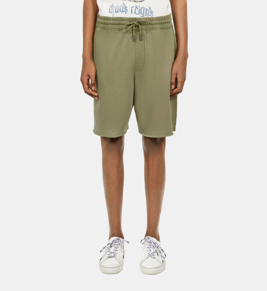 Light Green Cotton Shorts | Men | Khaki Grey