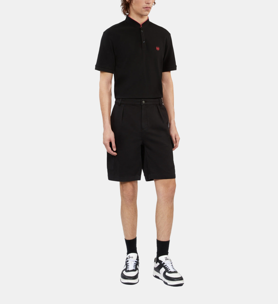 Cotton And Linen Cargo Shorts | Men | Black