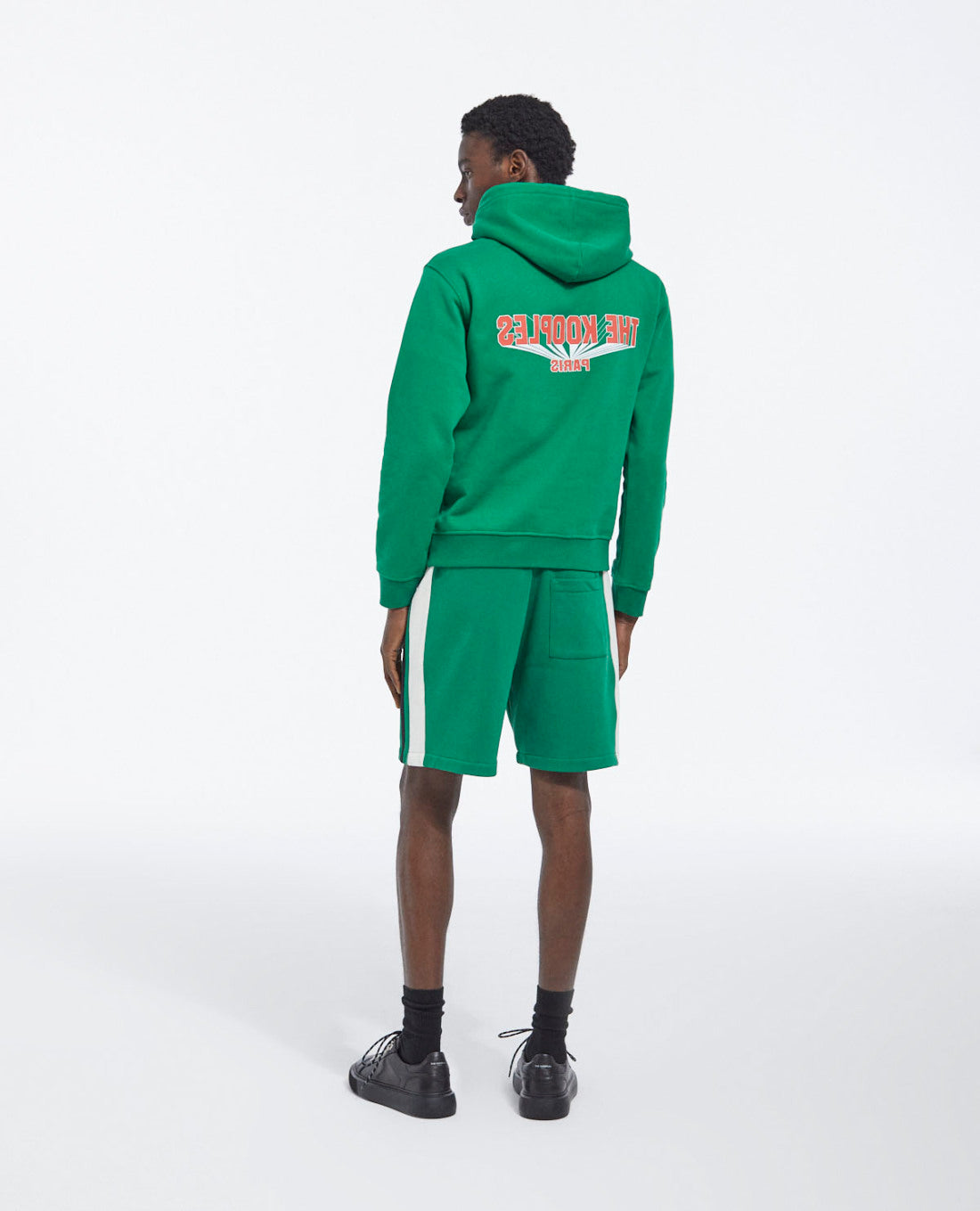 Printed Hoodie With Contrasting Logo | Men | Green