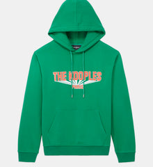 Printed Hoodie With Contrasting Logo | Men | Green