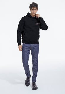 Faded Cotton Sweatshirt W/ Pouch Pocket | Men | Black Washed