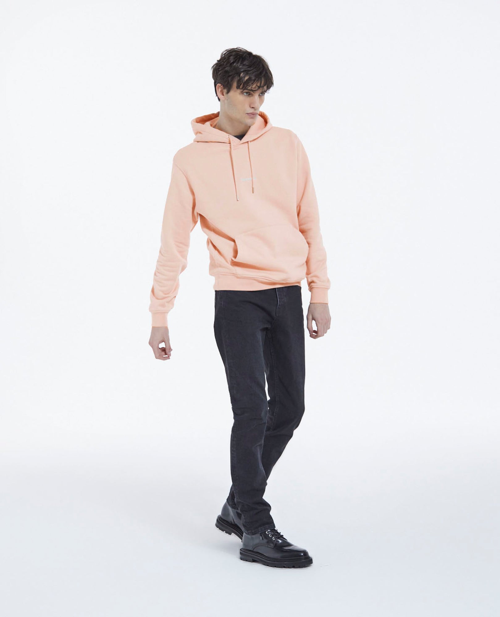 Cotton Hoodie With Logo On The Chest | Men | Pink