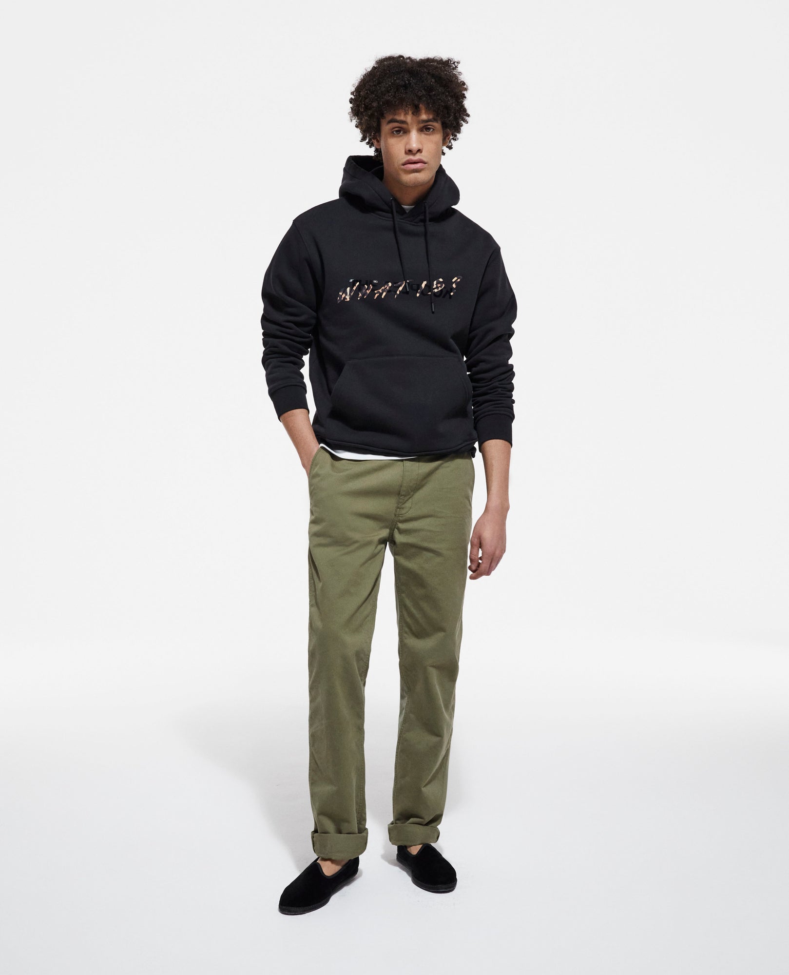 Leopard Print What Is Sweatshirt | Men | Black