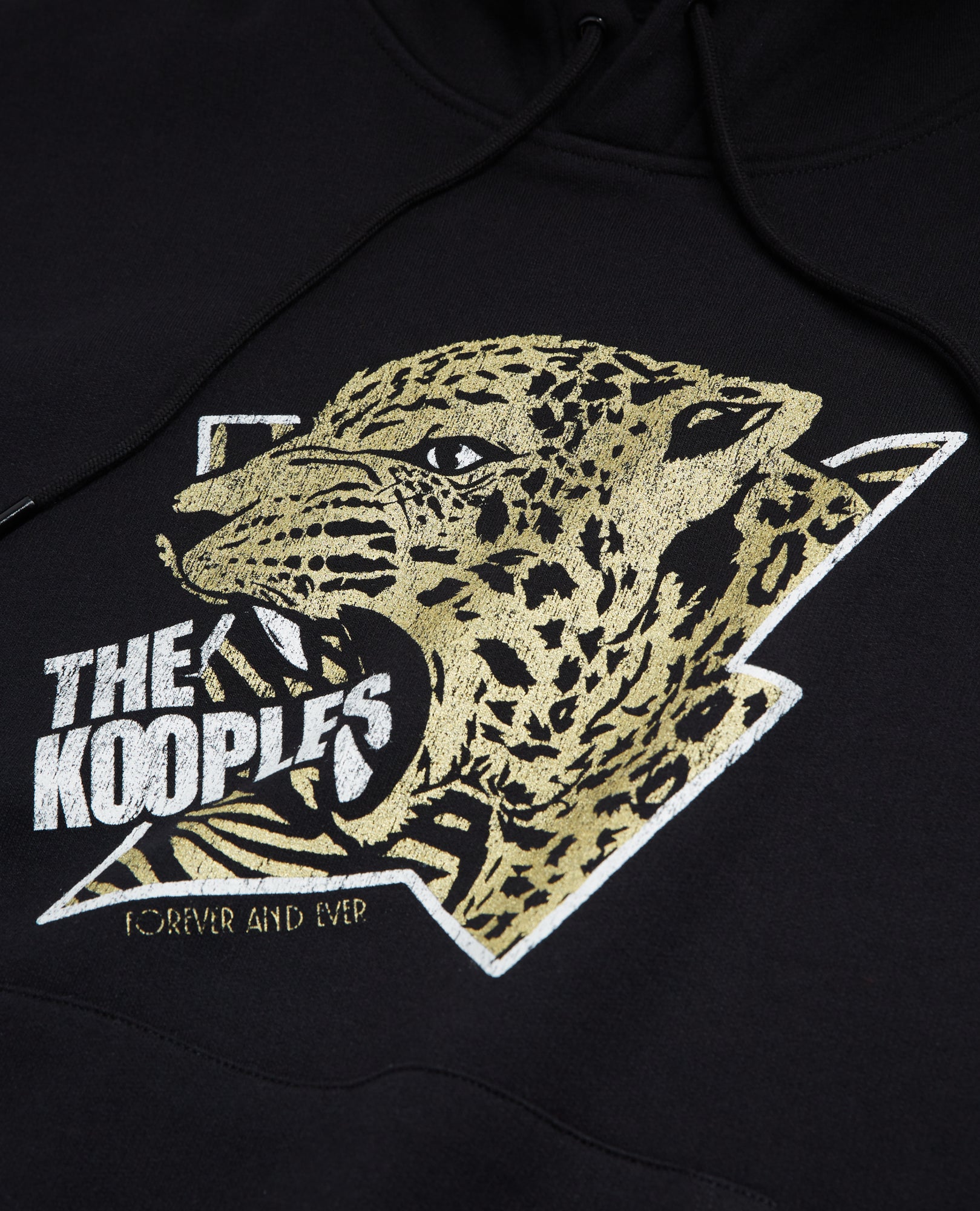 Hoodie With Tiger Screen Print | Men | Black x Antic Gold