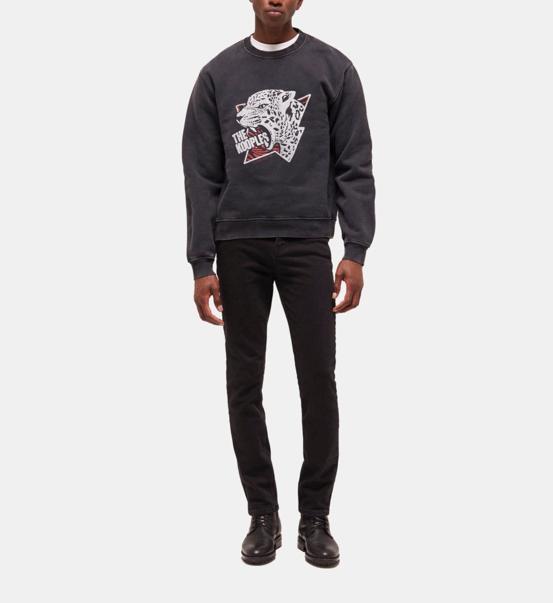 Sweatshirt With Tiger Screen Print | Men | Black Washed