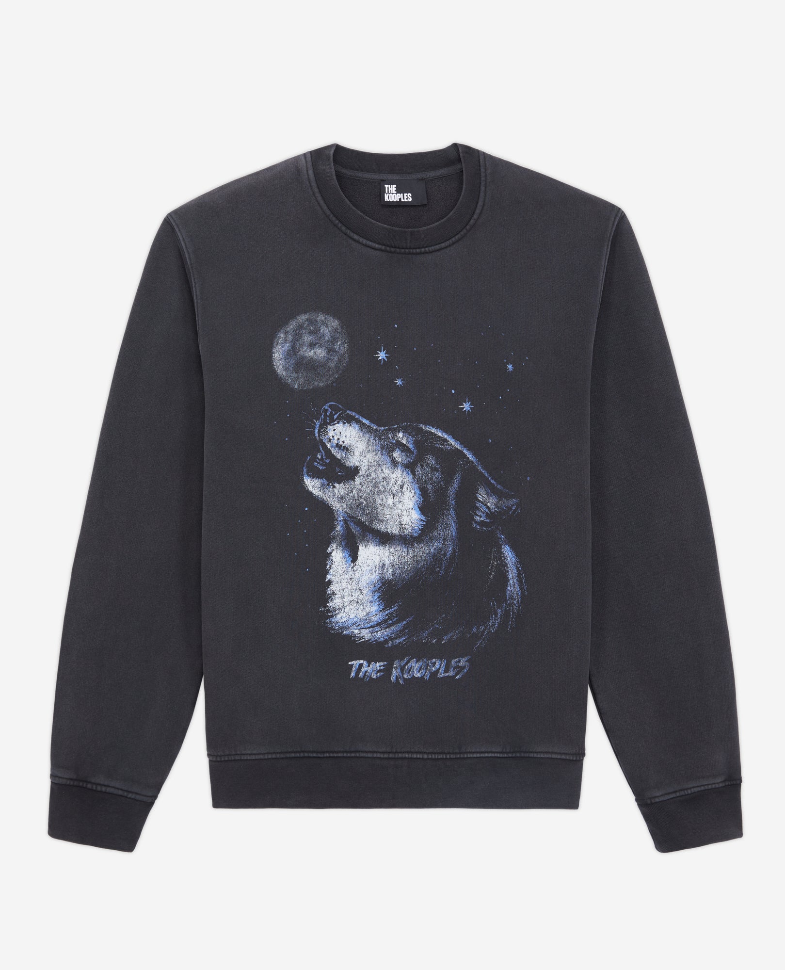 Sweatshirt With Wolf Serigraphy | Men | Black Washed