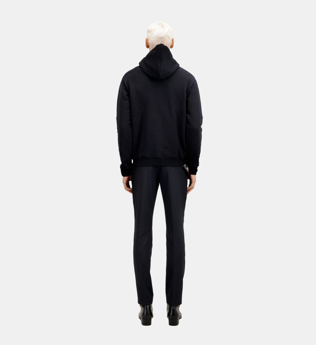 Hoodie With Flocking | Men | Black