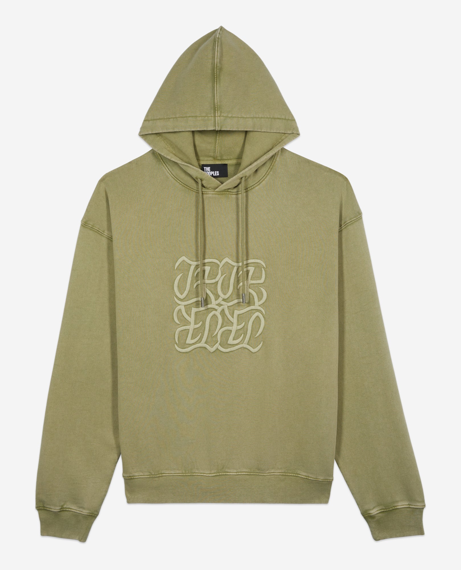 Light Green Hoodie With Logo Embroidery | Men | Khaki Grey