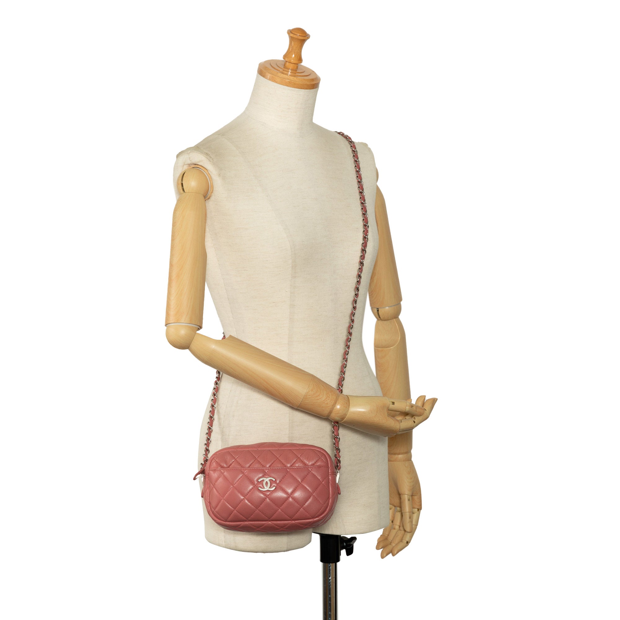 Chanel | Pre-Owned Mini Lambskin Camera Case | Pink