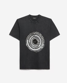 Cotton T-Shirt With Target & Logo Print | Men | Black Washed