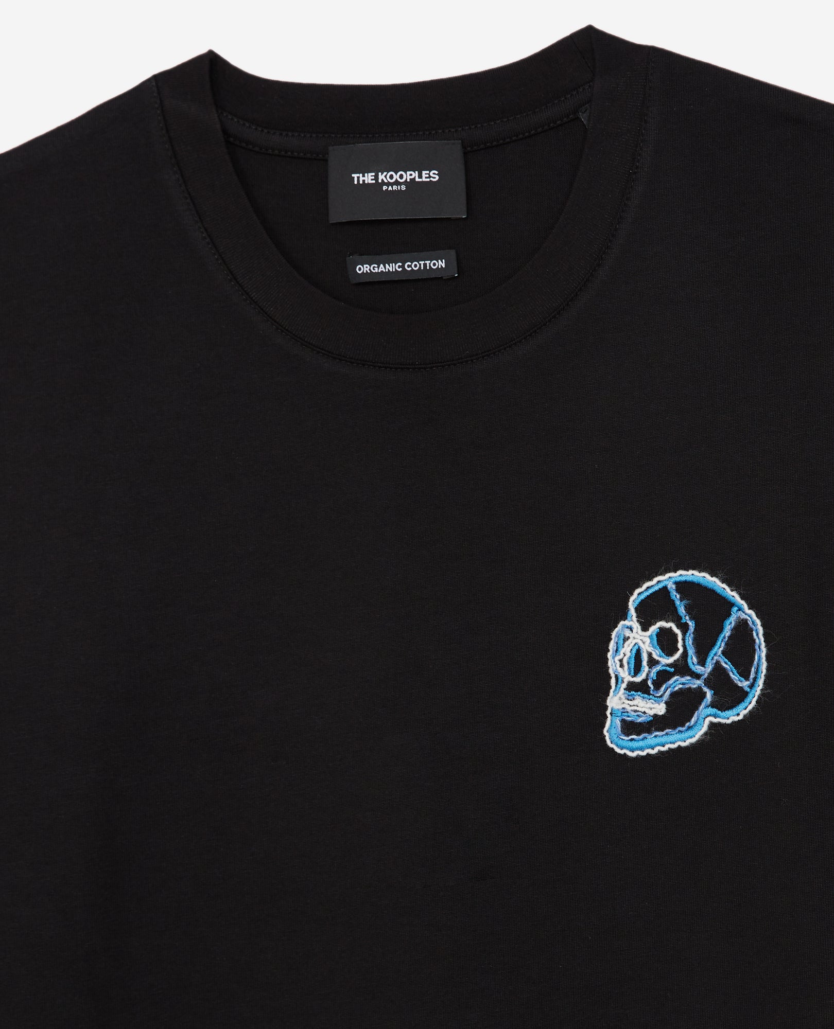 Cotton T-Shirt With Embroidered Skull | Men | Black