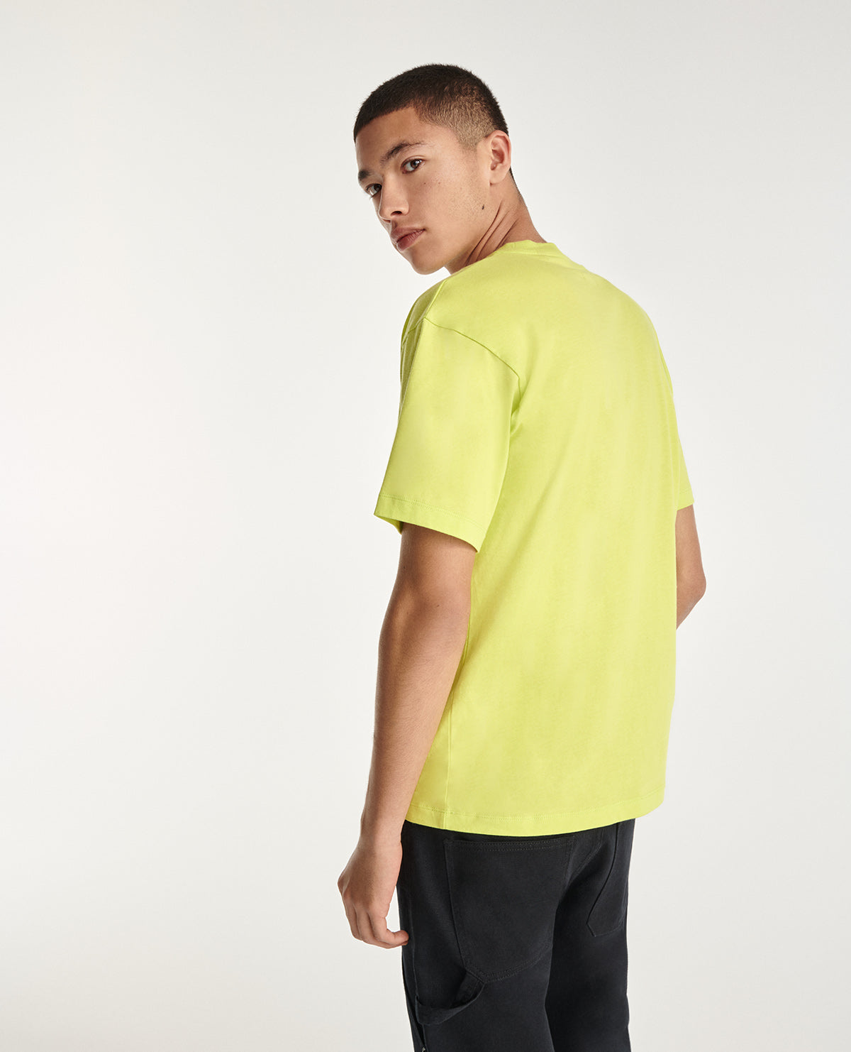 T-Shirt In Cotton W/Fluorescent Logo | Men | Yellow