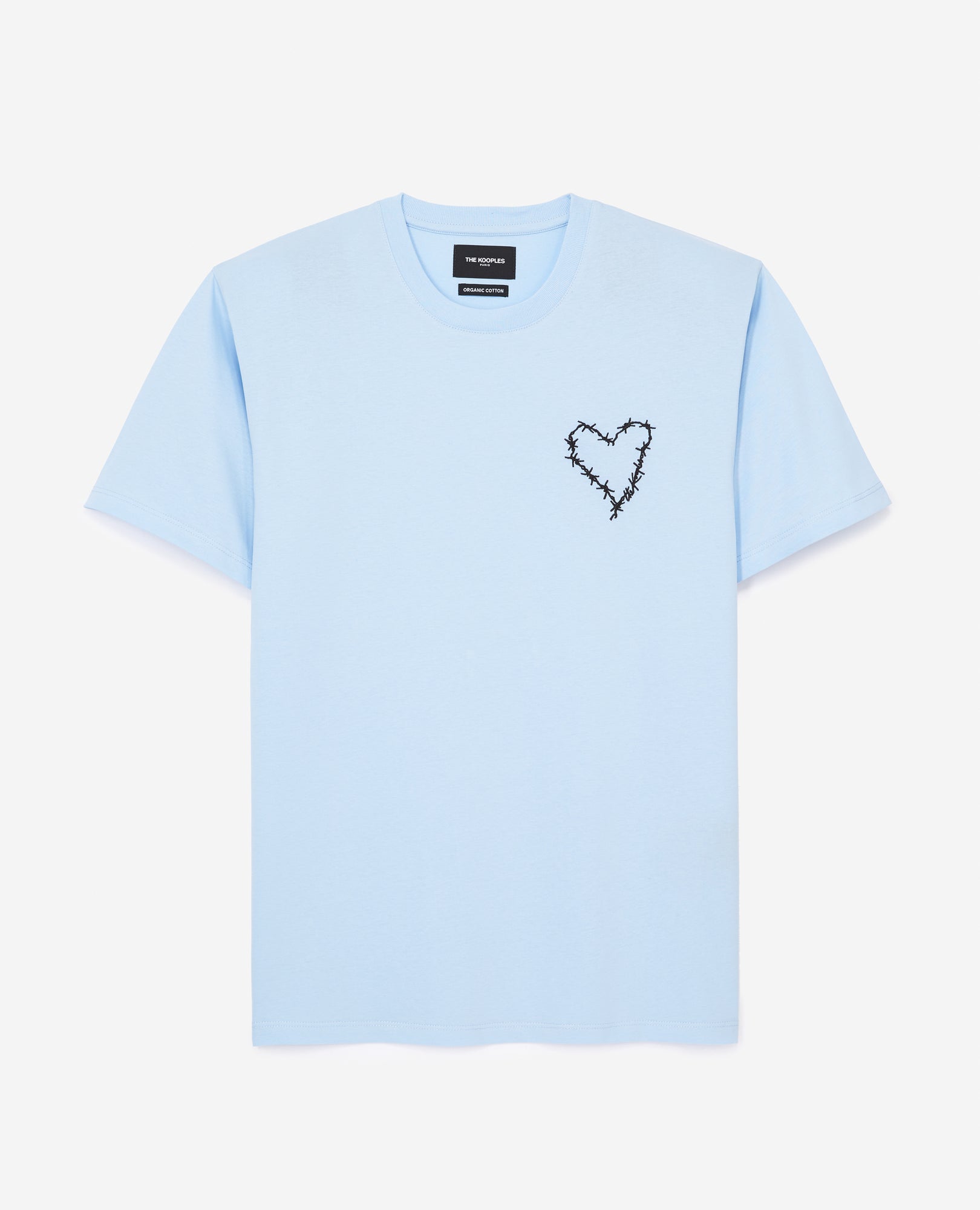 T-Shirt With Embroidered Heart | Men | Chambray Blue