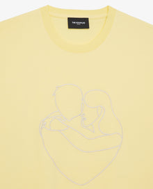 Cotton T-Shirt With Tone-On-Tone Embroidery | Men | Yellow