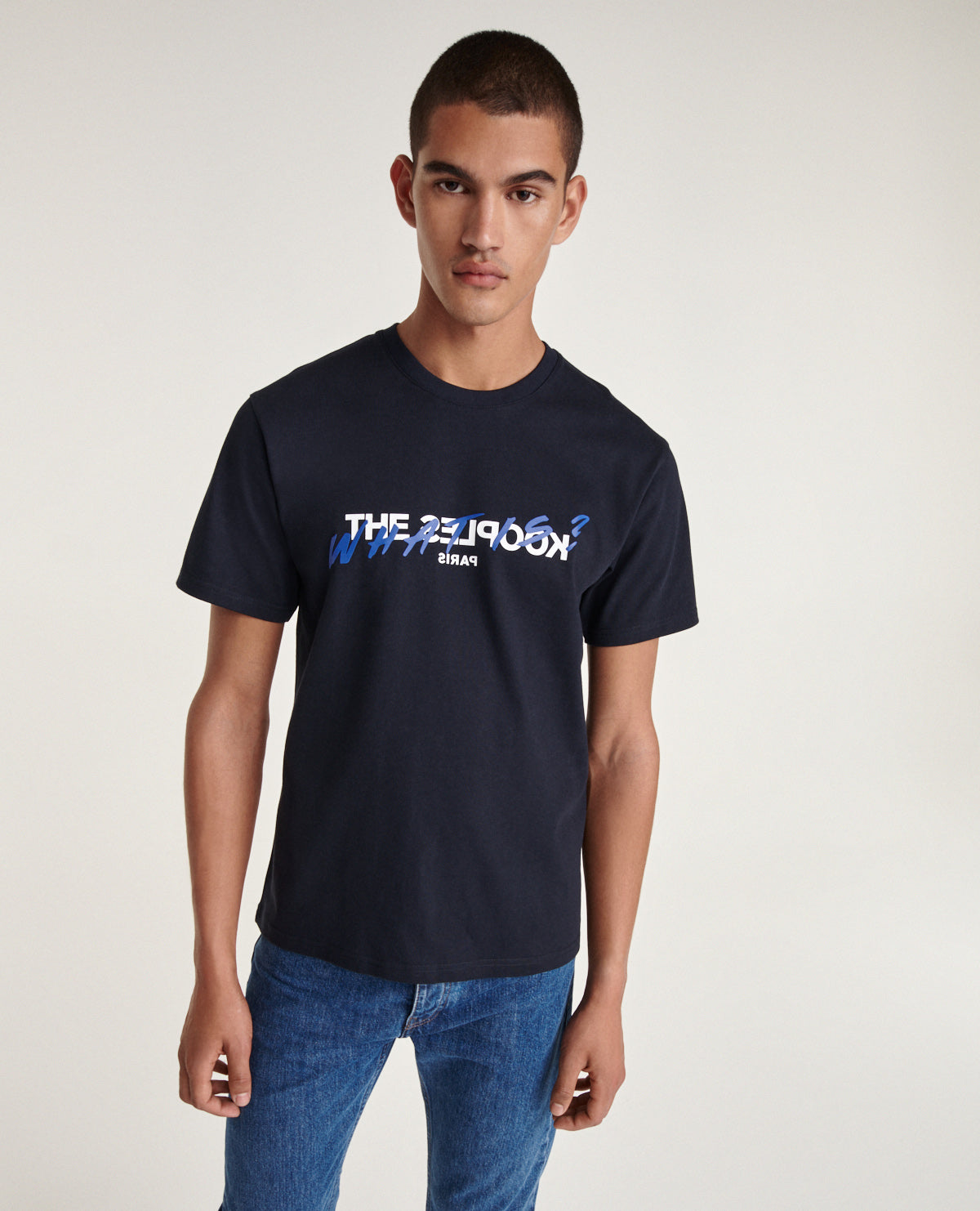 Cotton T-Shirt With Print What Is | Men | Navy