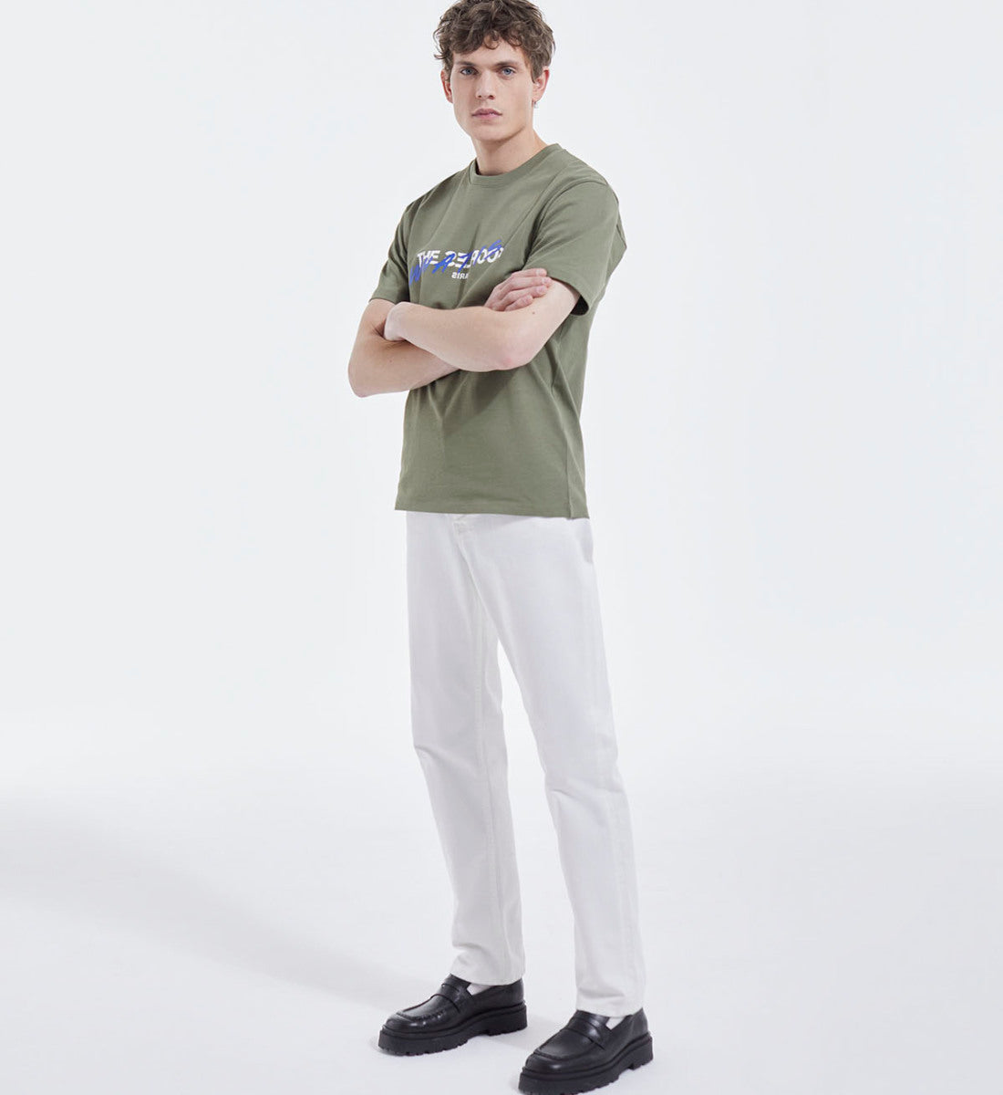 Cotton T-Shirt With "What Is" Print | Men | Khaki