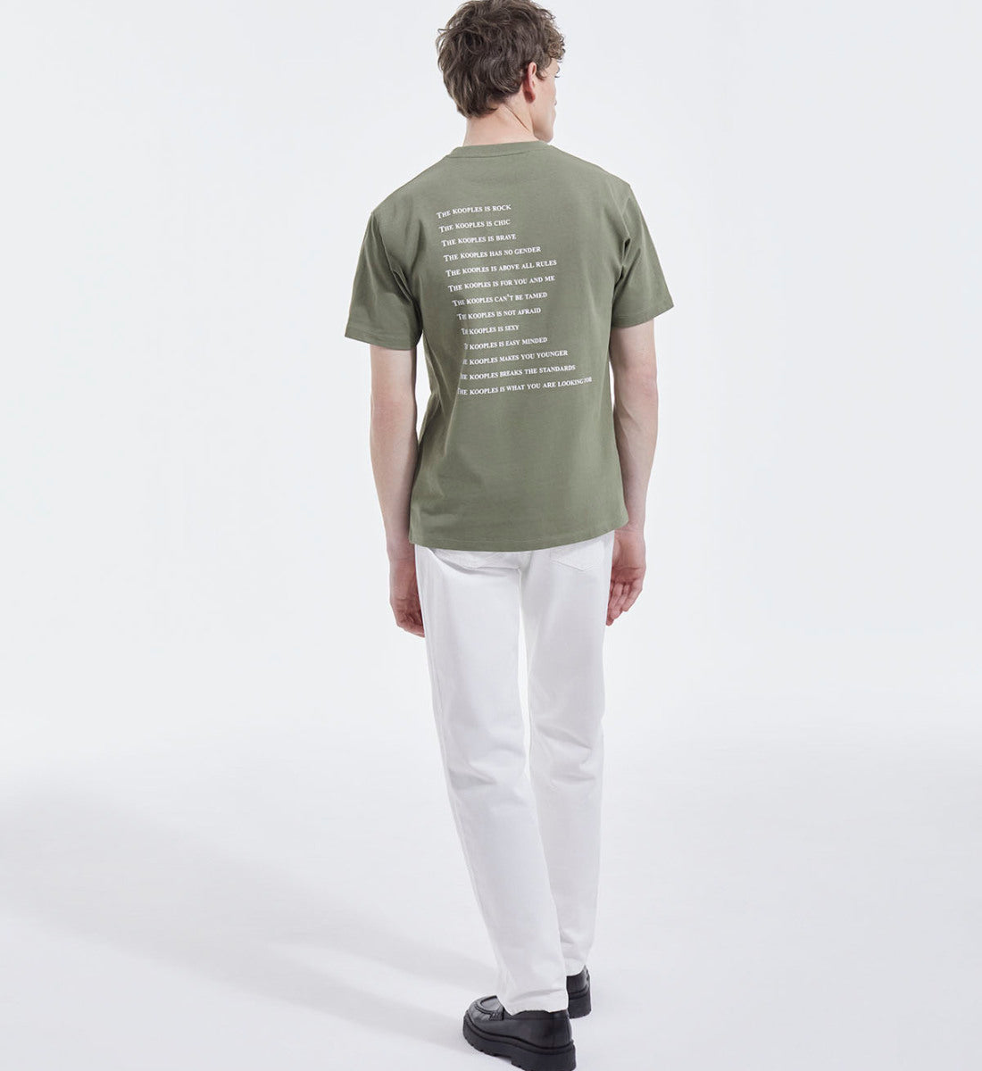 Cotton T-Shirt With "What Is" Print | Men | Khaki