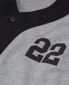 Cotton Jersey Baseball Shirt | Men | Middle Grey Melange