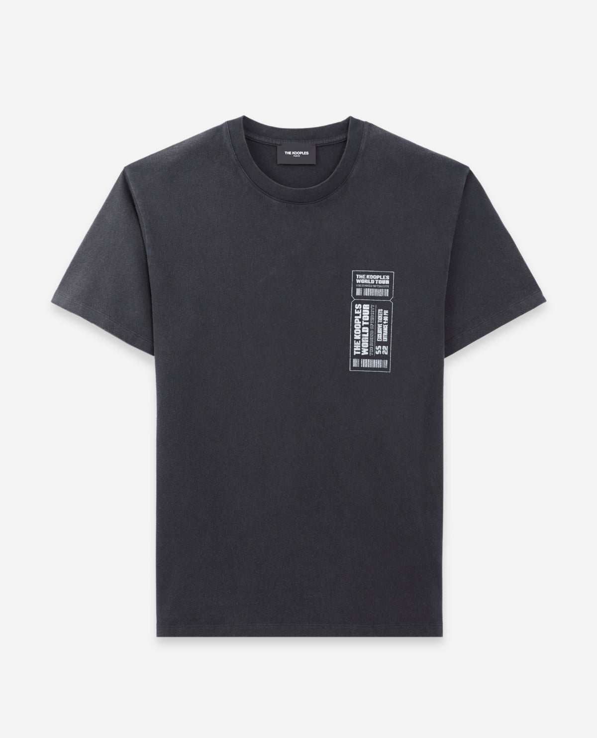 Faded Cotton T-Shirt With Chest Logo | Men | Black Washed