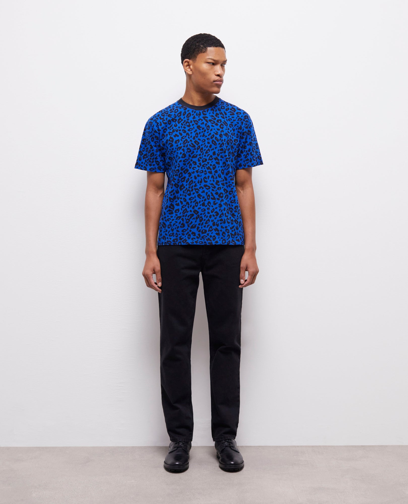 Leopard Print Shirt | Men | Blue Electric