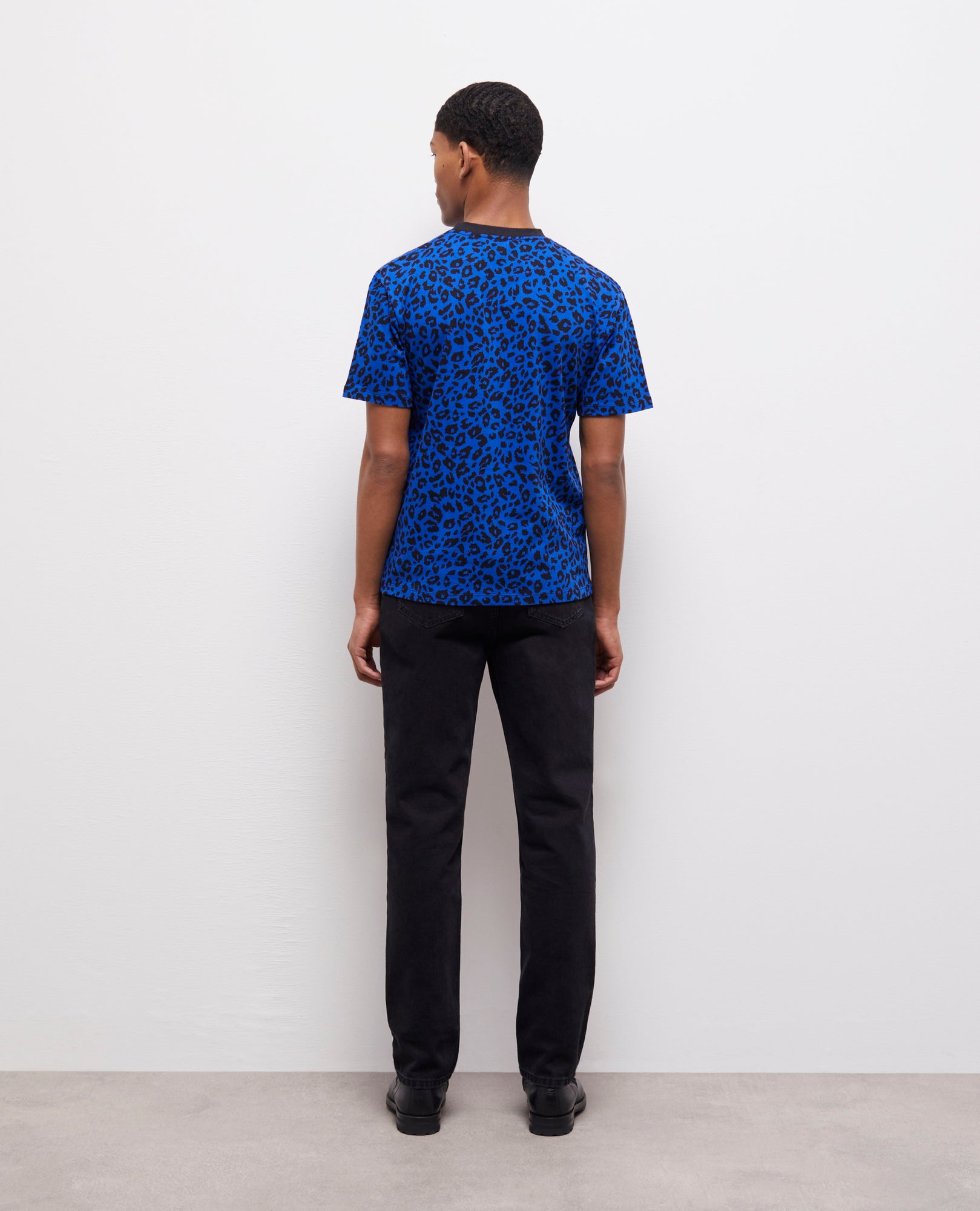 Leopard Print Shirt | Men | Blue Electric