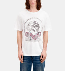 T-Shirt With Vintage Skull Serigraphy | Men | White