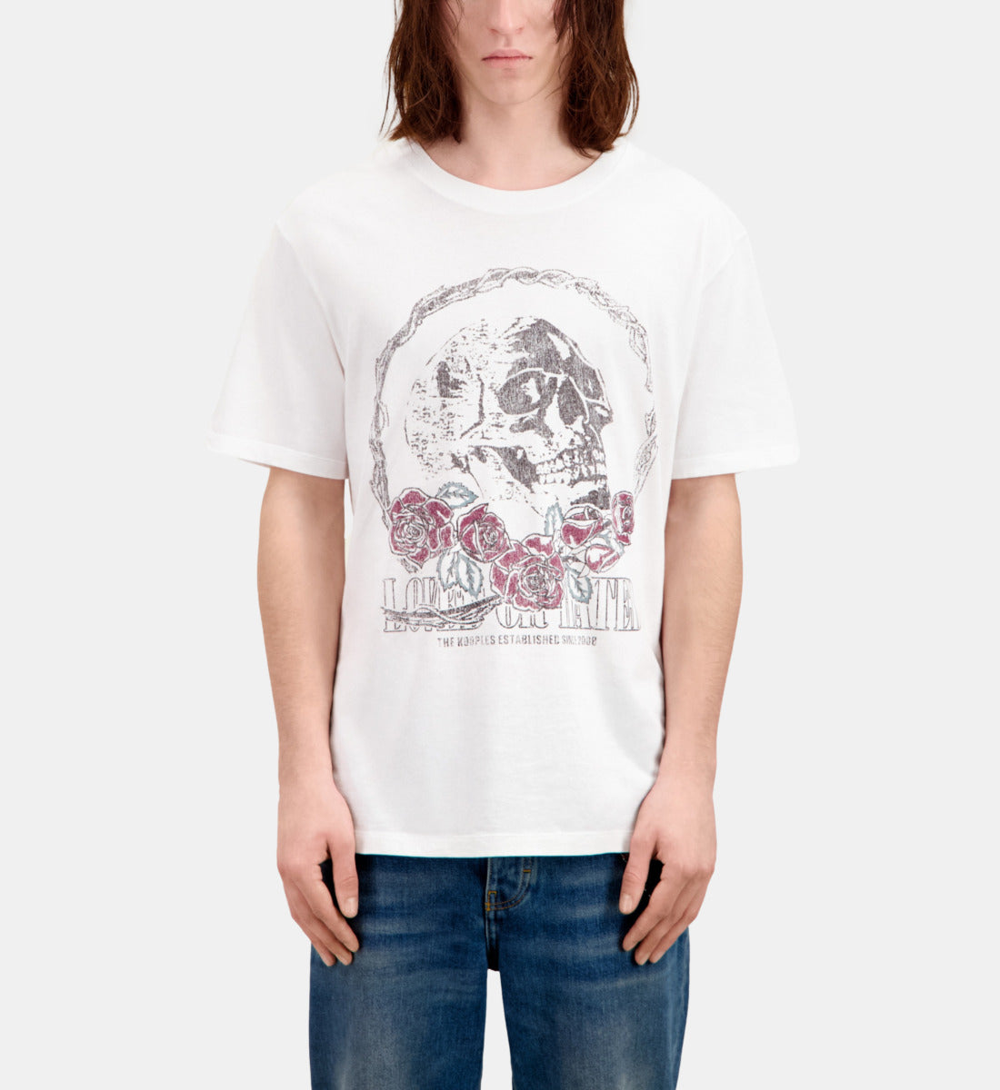 T-Shirt With Vintage Skull Serigraphy | Men | White