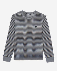 Striped Long-Sleeved T-Shirt | Men | Black x White