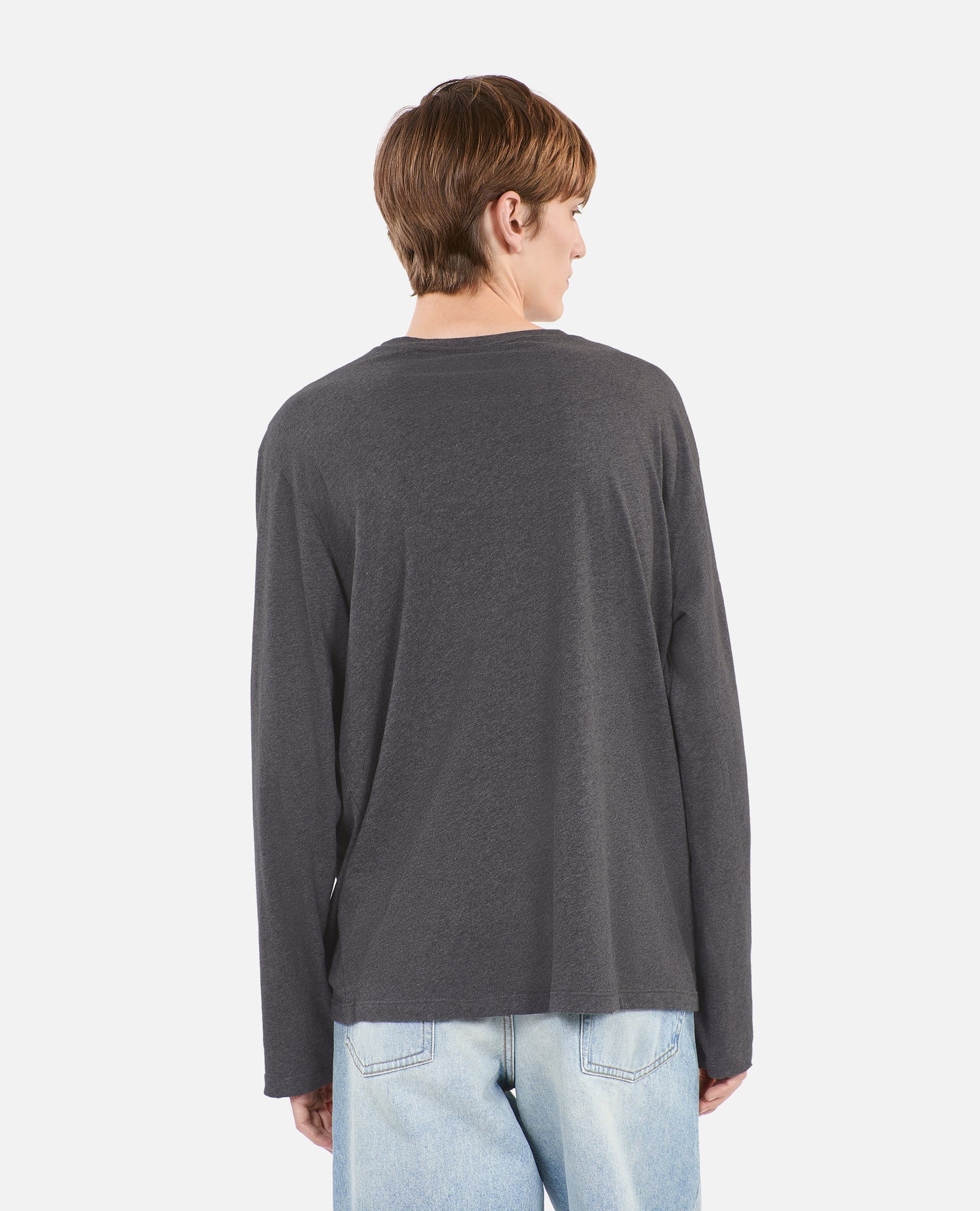 Grey Long-Sleeved T-Shirt | Men | Anthracite Melange