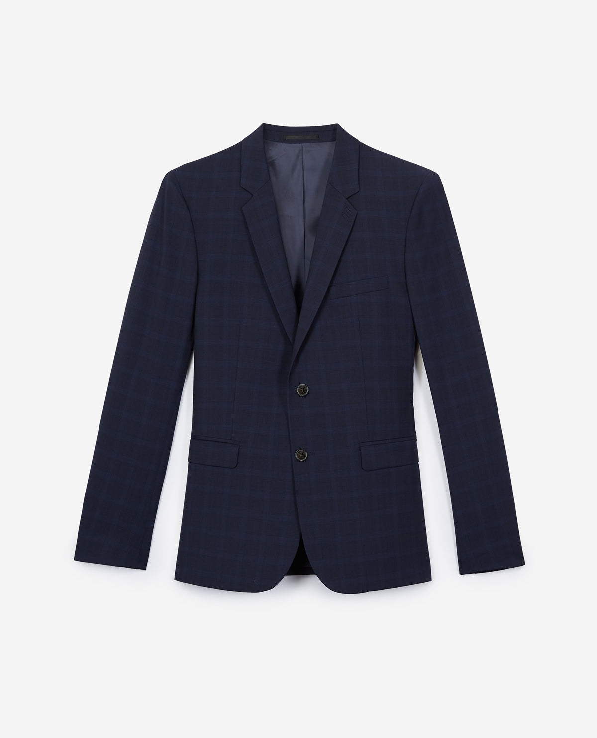 Wool Suit Jacket With Check Motif | Men | Dark Blue