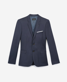 Slim-Fitting Formal Blue Wool Jacket | Men | Navy x Black