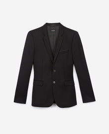 Formal Wool Jacket With Notched Lapels | Men | Black