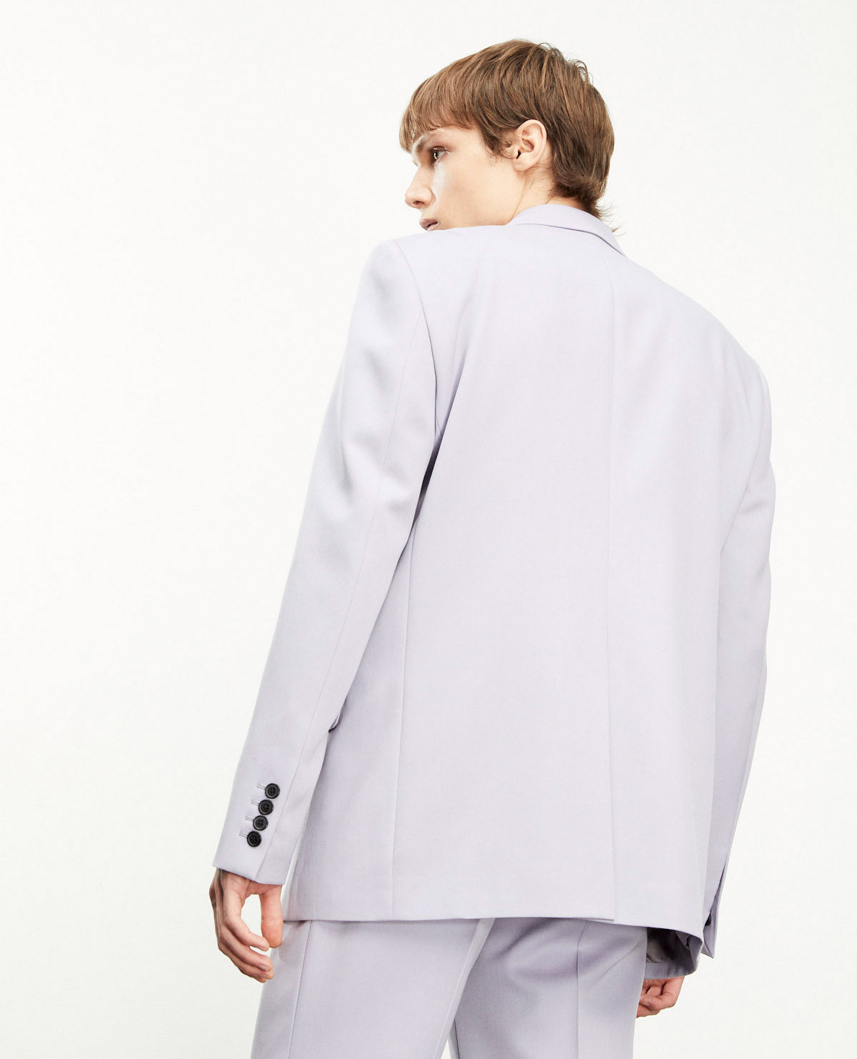 Straight-Cut Purple Wool Jacket | Men | Pastel Parme