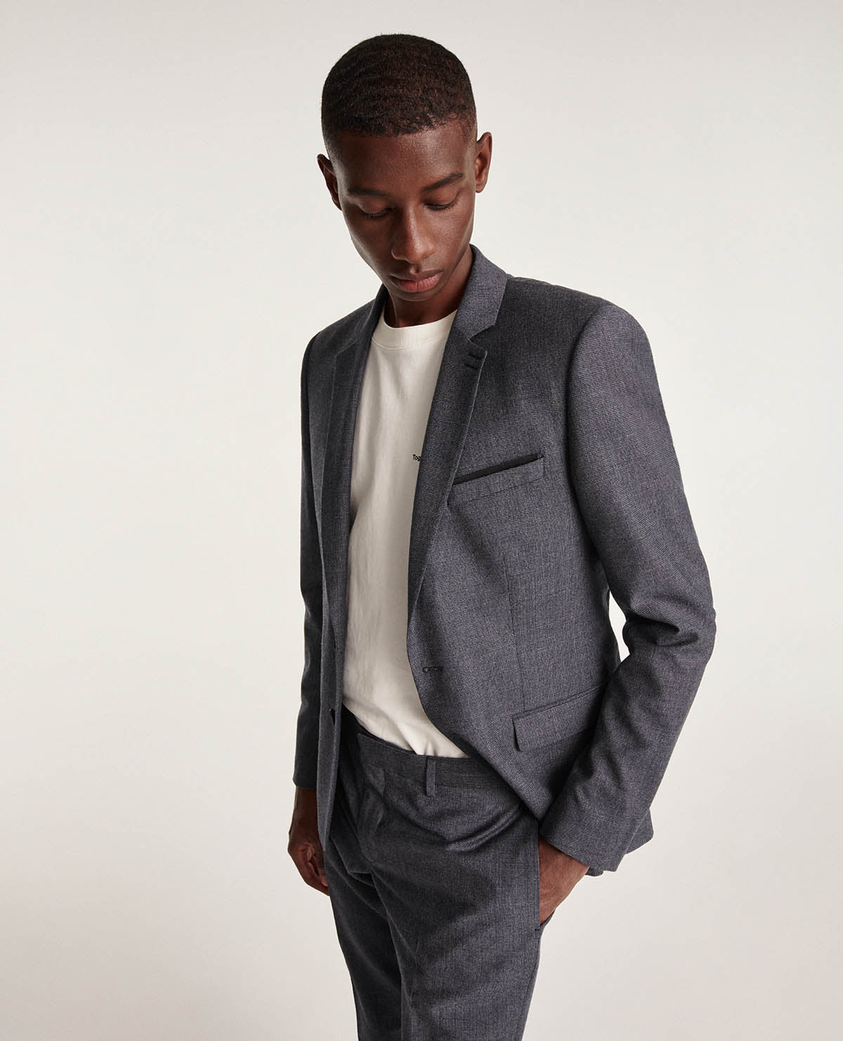 Slim-Fit Gray Suit Jacket In Wool | Men | Grey