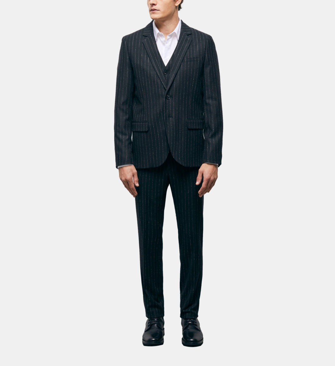 Striped Suit Jacket | Men | Black x White