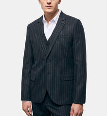 Striped Suit Jacket | Men | Black x White