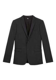 Striped Wool Suit Jacket | Men | Black Grey