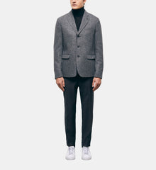 Gray Patterned Wool Jacket | Men | Grey