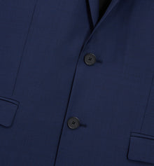 Wool Suit Jacket With Check Motif | Men | Navy