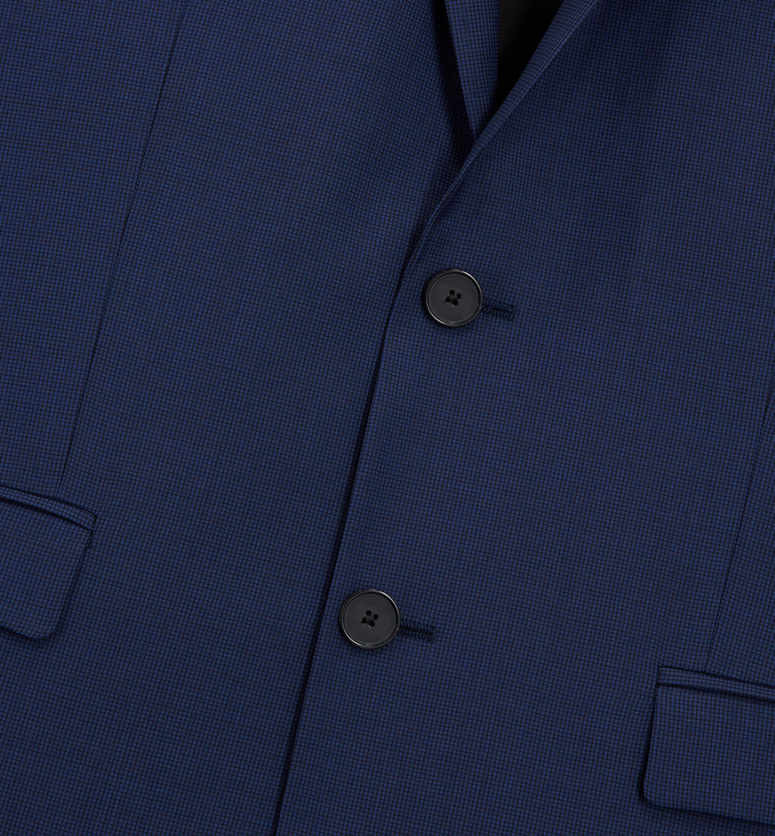 Wool Suit Jacket With Check Motif | Men | Navy