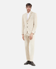 Wool Suit Fitted Jacket | Men | Beige