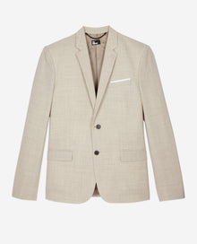 Wool Suit Fitted Jacket | Men | Beige