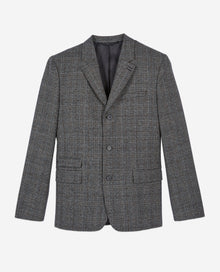 Prince Of Wales Wool Blazer | Men | Brown x Black