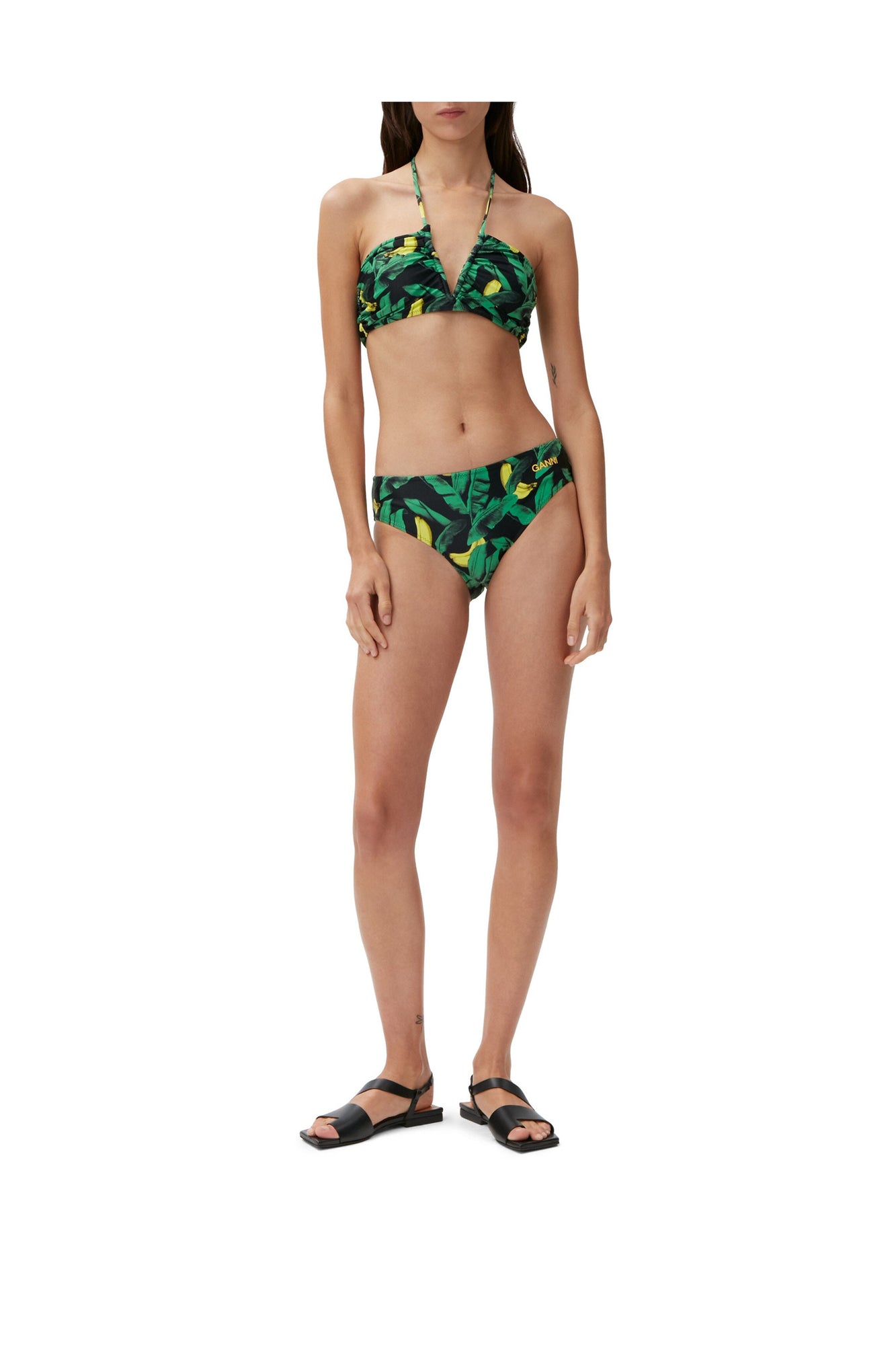 Halter Bikini Top | Banana Tree Black