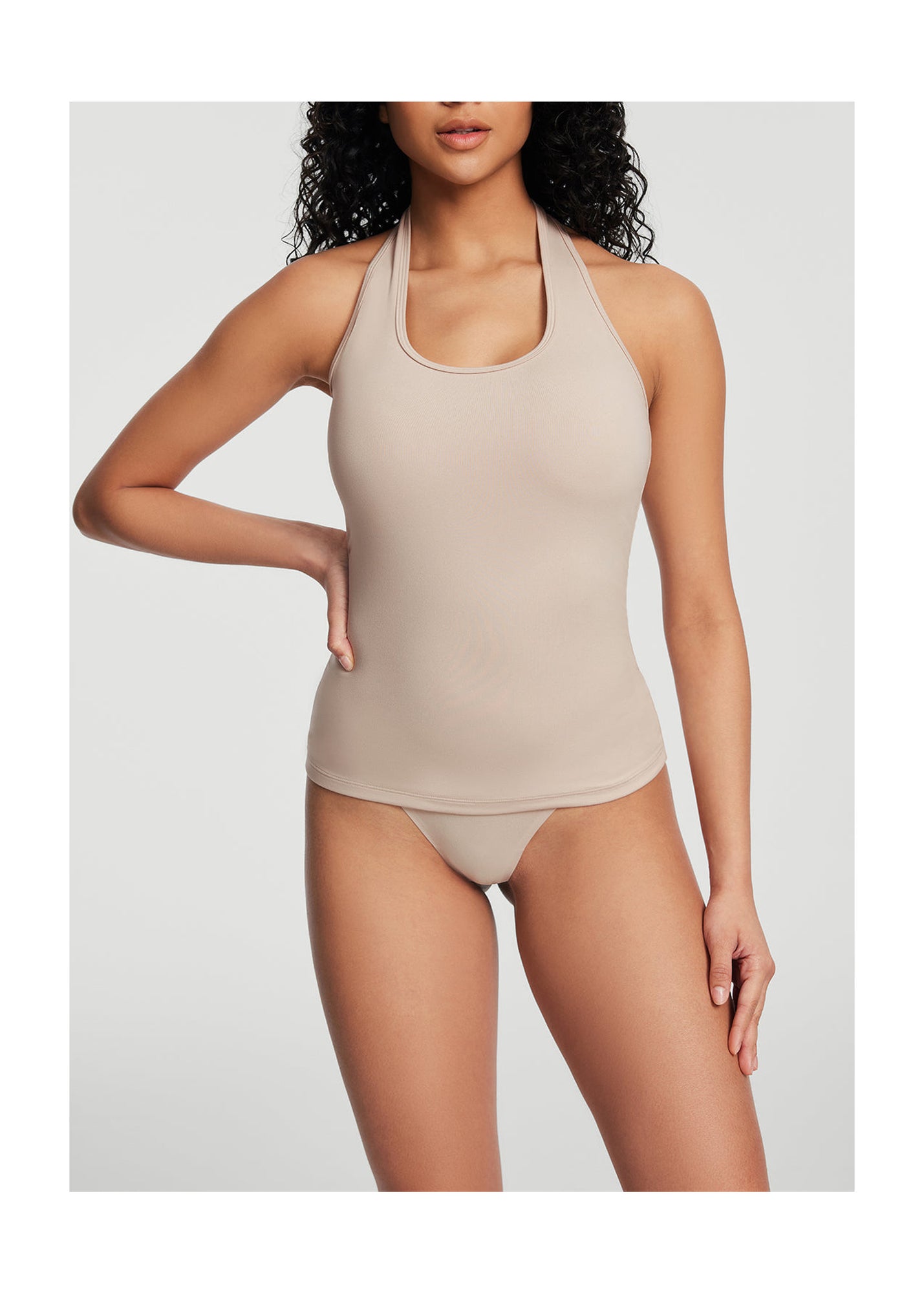 Halter Neck Tank Top | Oat Milk