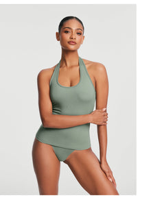 Halter Neck Tank Top | Sage Green
