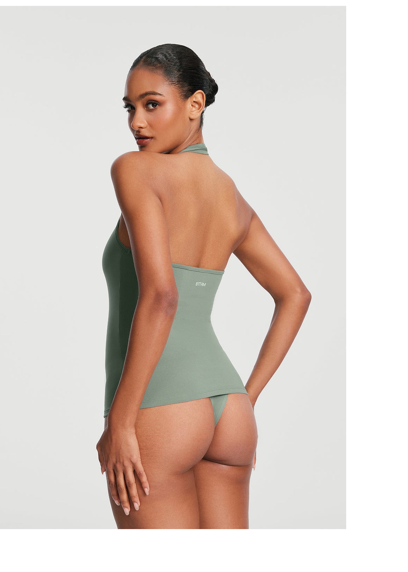 Halter Neck Tank Top | Sage Green