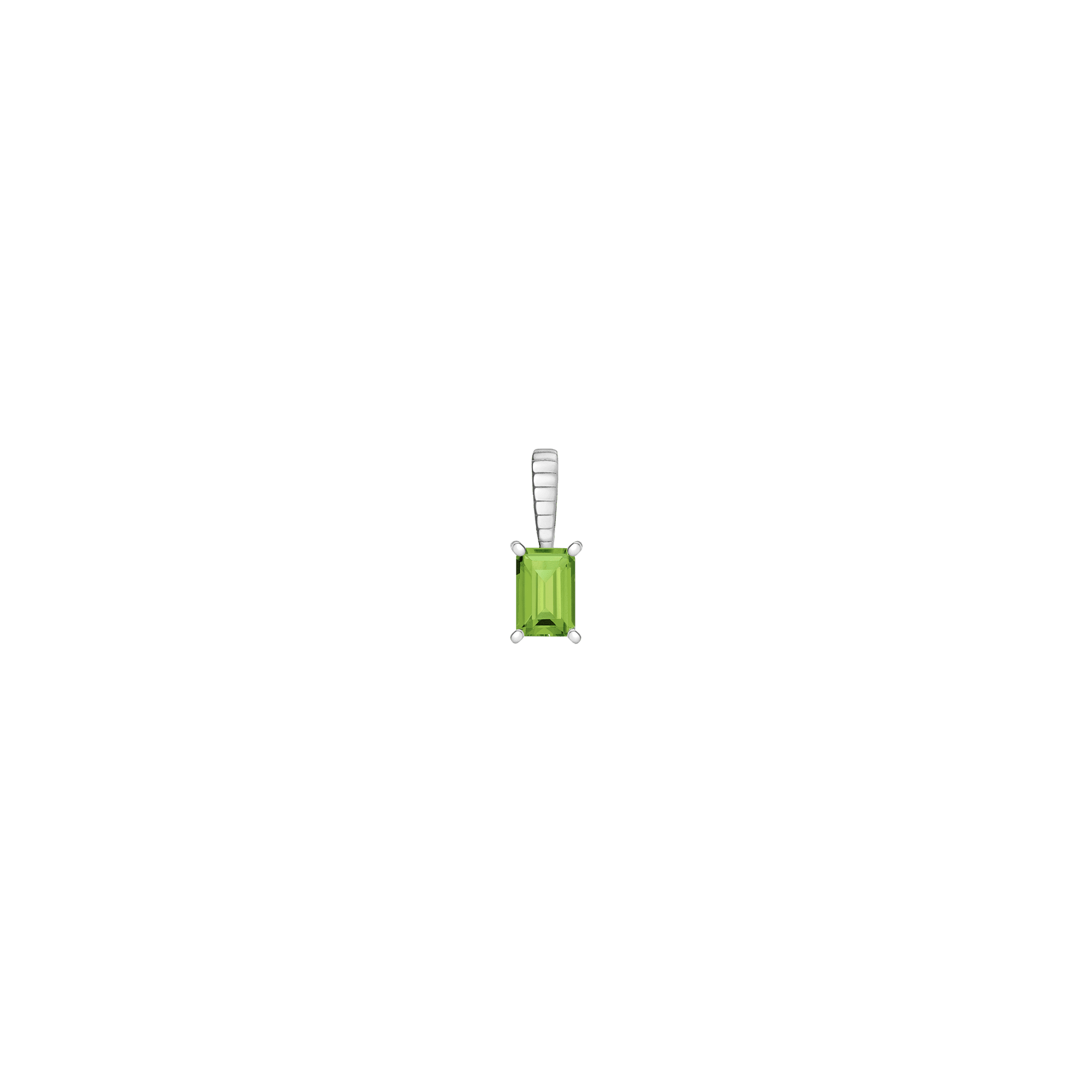 Birthstone Baguette Pendant Vermeil 14K 18K White Gold Peridot - Aug
