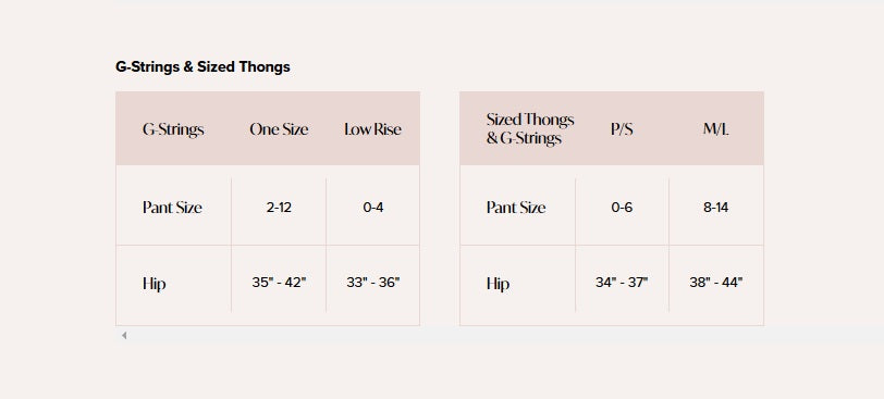 Product size guide